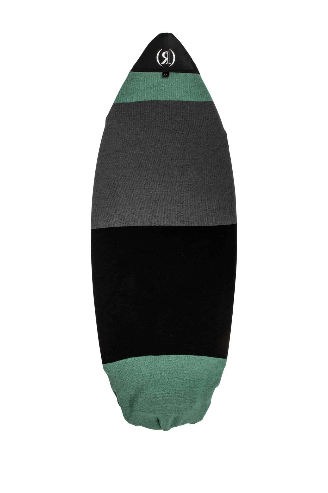 2024 RONIX BOARD CASE SURF SOCK JADE _ BLACK GREY POINTY NOSE - TOP