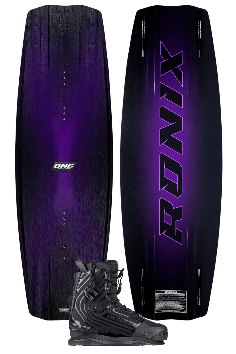 Ronix 2026 One Blackout Wone 2.0 High Cut Tech Boat Wakeboard Package